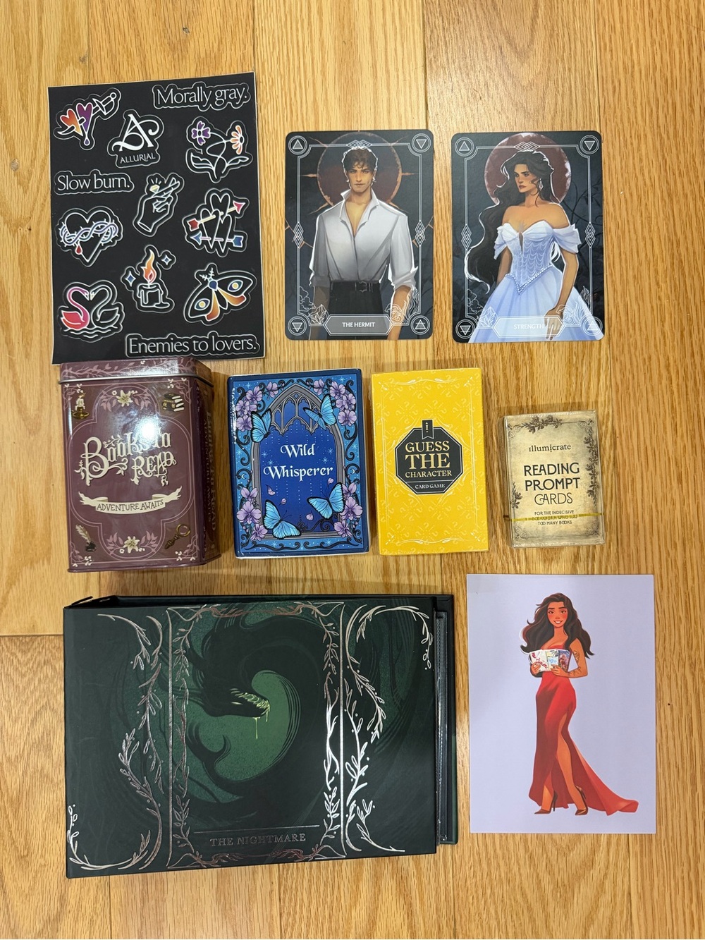 Fairyloot Illumicrate Bookish Items and Goods Set Tarot Album Cards Pots Sticker